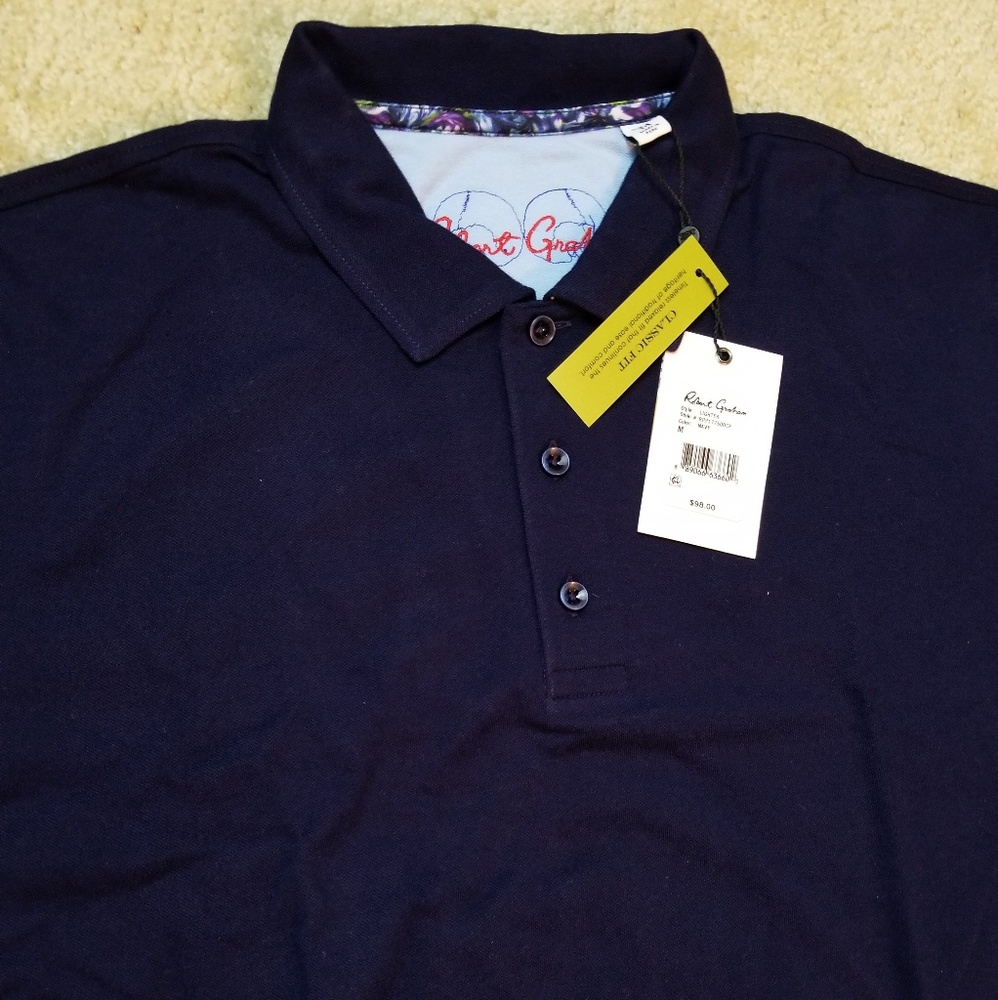 Nwt robert graham navy polo size medium